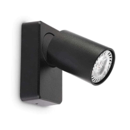 Φωτιστικό Τοίχου-Απλίκα Rudy 229010 7x13x9/11,5cm 1xGU10 35W Black Ideal Lux