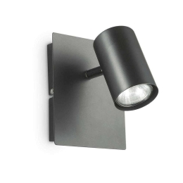 Φωτιστικό Τοίχου-Απλίκα Spot 115481 12x15x13cm 1xGU10 50W Black Ideal Lux