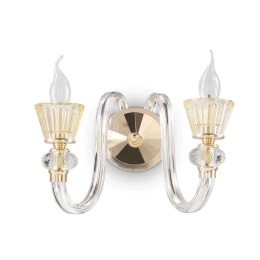 Φωτιστικό Τοίχου-Απλίκα Strauss 140599 43x23x22,5cm 2xE14 40W Gold Ideal Lux