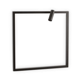 Φωτιστικό Τοίχου-Απλίκα Syntesi Square 271897 61x60x15cm LED 5W 3000K Black Ideal Lux
