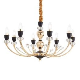 Φωτιστικό Οροφής-Πολυέλαιος Vanity 206622 71x55/78cm 8xE14 40W Gold-Black Ideal Lux