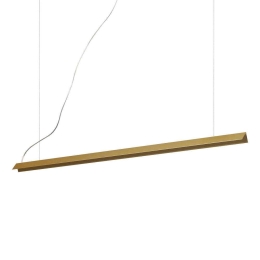Φωτιστικό Οροφής-Ράγα V-Line 275383 110x9/200x3,4cm LED 20W 3000K Gold Ideal Lux