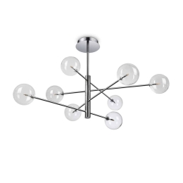 Φωτιστικό Οροφής Κρεμαστό Equinoxe 275178 130x72cm G4 max 8x2W Chrome Ideal Lux