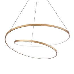 Φωτιστικό Οροφής Κρεμαστό Oz Dali 304595 80x224cm LED 55W 3000K 6100Lm Brass Ideal Lux