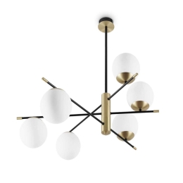 Φωτιστικό Οροφής - Πλαφονιέρα Gourmet 289496 100x82cm E14 max 6x40W Black-Brass Ideal Lux