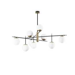 Φωτιστικό Οροφής - Πλαφονιέρα Gourmet 289489 131,5x93cm E14 max 9x40W Black-Brass Ideal Lux