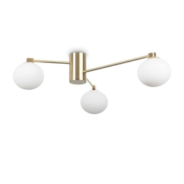 Φωτιστικό Οροφής - Πλαφονιέρα Hermes 288260 Φ90x20cm 3xG9 28W Brass Ideal Lux