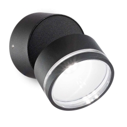 Φωτιστικό Τοίχου - Απλίκα Omega Round 285504 9x8,5cm LED 7W 4000K 650Lm Black Ideal Lux