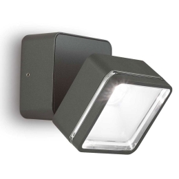 Φωτιστικό Τοίχου - Απλίκα Omega Square 285511 9x9x8,5cm LED 7W 4000K 650Lm Anthracite Ideal Lux