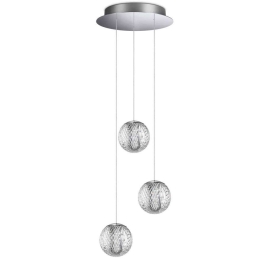 Φωτιστικό Οροφής Diamond 305295 Φ25x215,5cm Led 1750lm 16W 3000K Chrome-Clear Ideal Lux