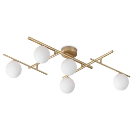 Φωτιστικό Οροφής - Πλαφονιέρα Atlas 311364 62x26,5cm 5xG9 4W Gold-White Ideal Lux