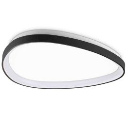 Φωτιστικό Οροφής - Πλαφονιέρα Gemini 328058 61x6,5cm Led 3850lm 29W 3000K Black Ideal Lux