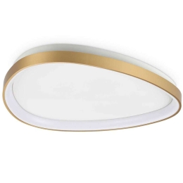 Φωτιστικό Οροφής - Πλαφονιέρα Gemini 328065 61x6,5cm Led 3850lm 29W 3000K Brass Ideal Lux