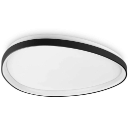 Φωτιστικό Οροφής - Πλαφονιέρα Gemini 328089 81x6,5cm Led 5400lm 41W 3000K Black Ideal Lux