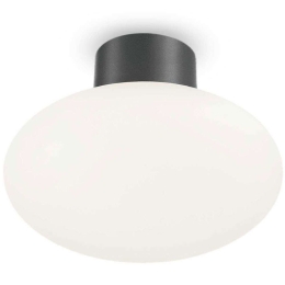 Φωτιστικό Οροφής - Πλαφονιέρα Clio 148861 Φ9x4cm 1xE27 42W Anthracite Ideal Lux Αλουμίνιο, Πλαστικό