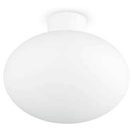 Φωτιστικό Οροφής - Πλαφονιέρα Clio 148847 Φ9x4cm 1xE27 42W White Ideal Lux Αλουμίνιο, Πλαστικό