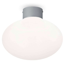 Φωτιστικό Οροφής - Πλαφονιέρα Clio 148854 Φ9x4cm 1xE27 42W Grey Ideal Lux Αλουμίνιο, Πλαστικό