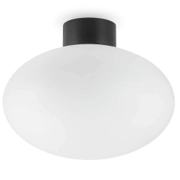 Φωτιστικό Οροφής - Πλαφονιέρα Clio 148878 Φ9x4cm 1xE27 42W Black Ideal Lux Αλουμίνιο, Πλαστικό