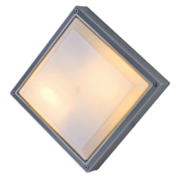 Φωτιστικό Τοίχου - Απλίκα HI5502 E27 2X18W 27X27X7,8cm Τετράγωνη Opal Grey Aca