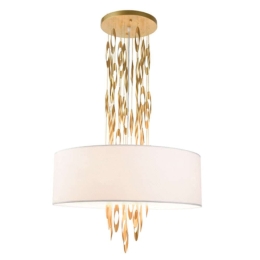 Φωτιστικό Οροφής Cascada EG4205PCG 5xΕ14 Φ60cm 100cm Gold Aca Μέταλλο,Ύφασμα