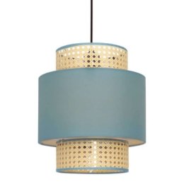 Φωτιστικό Οροφής Nisyros TF20831PG 1xΕ27 Φ30cm 150cm Veraman Aca Rattan, Ύφασμα