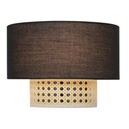 Φωτιστικό Τοίxου - Απλίκα Nisyros TF20831WB 1xΕ14 25x18x13cm Black Aca Rattan, Ύφασμα