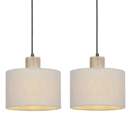Φωτιστικό Οροφής Chios TF20862PC 2xΕ27 50x22x130cm Cream Aca Ξύλο,Ύφασμα