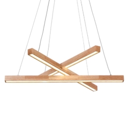 Φωτιστικό Οροφής Canela TNK299LED27P 27W Led Φ56cm 100cm Natural Aca Μέταλλο,Ξύλο