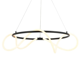 Φωτιστικό Οροφής Kyma ZM36LEDP80BK 60W Led Φ80cm 230cm Black Aca Μέταλλο