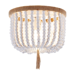 Φωτιστικό Οροφής Spetses ML127051P 1ΧE27 Χάντρες 28cm Beige-White Aca