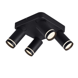 Φωτιστικό Οροφής - Σποτ Divino RA3634CBK 4xGU10 21x21x13,5cm Black Aca