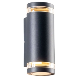 Φωτιστικό Τοίχου - Απλίκα LG6007G 9,2x23,3cm 2xGU10 35W IP54 Dark Grey Aca Αλουμίνιο,Γυαλί