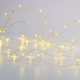 Χριστουγεννιάτικα Λαμπάκια Σειρά 300 Led X063001377 3m+3m 6W Με 8 Προγράμματα Gold Aca