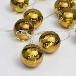 Χριστουγεννιάτικα Λαμπάκια Σειρά 10 Led Balls XPGBALL10WW2AT 0,45W Με Μπαταρία Gold Aca