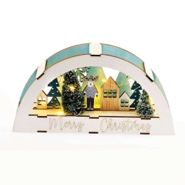 Διακοσμητικό Ξύλινο Xmas X13101105 26x5,5x13,5cm Led Με Μπαταρίες Multi Aca