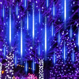 Χριστουγεννιάτικα Λαμπάκια Βροχή Snowdrop 180 Led X06180235 360+40cm 8,1W Με Μπαταρίες & Χρονοδιακόπτη Clear Aca