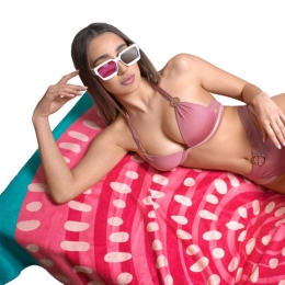 Πετσέτα Θαλάσσης Velour Printed 2104 Pink Guy Laroche Θαλάσσης 100% Βαμβάκι
