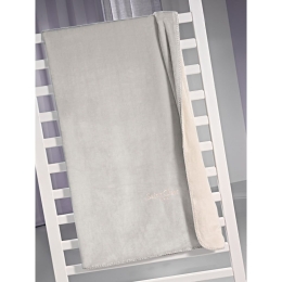 Κουβέρτα Βρεφική  Velvet (Σετ 2τμχ) Silver Saint Clair Κούνιας 100x140cm 100% Βαμβακερή Φανέλα