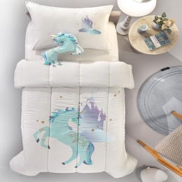 Πάπλωμα Παιδικό Pinto Suede Aqua Saint Clair Μονό 160x220cm Microfiber