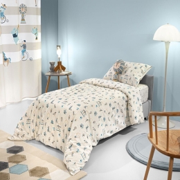 Σεντόνια Παιδικά Enjoy (Σετ 3τμχ) Sky Saint Clair Μονό 165x250cm 100% Βαμβάκι