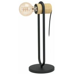 Φωτιστικό Επιτραπέζιο 43543 Chieveley 1/E27 Wood Black-Beige Eglo Μέταλλο,Ξύλο