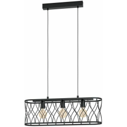 Φωτιστικό Οροφής - Ράγα 43554 Giltspur 3/E27 Black Eglo Μέταλλο