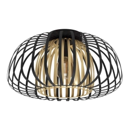 Φωτιστικό Οροφής-Πλαφονιέρα Encinitos 99664 45x26cm 1xE27 40W Black-Gold Eglo