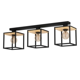 Φωτιστικό Οροφής-Πλαφονιέρα Libertad 99856 86x18x24cm 3xE27 40W Natural-Black Eglo