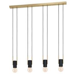 Φωτιστικό Οροφής-Ράγα Bitachito 98858 93x5,5x110cm 4xE27 40W Black-Gold Eglo