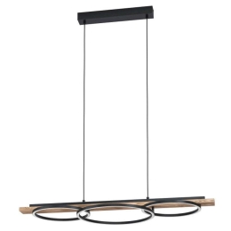 Φωτιστικό Οροφής-Ράγα Boyal 99624 101x40x110cm 2xLed 12,5W Black-Natural Eglo