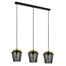 Φωτιστικό Οροφής-Ράγα Escandidos 99807 92x22x110cm 3xE27 40W Black-Gold Eglo