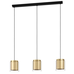 Φωτιστικό Οροφής-Ράγα Lagunitas 99654 91x15x110cm 3xE27 40W Black-Gold Eglo