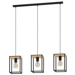 Φωτιστικό Οροφής-Ράγα Libertad 99855 88x18x110cm 3xE27 40W Natural-Black Eglo
