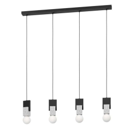 Φωτιστικό Οροφής-Ράγα Lobatia 99532 92,5x5,5x110cm 4xE27 40W Black-Silver Eglo